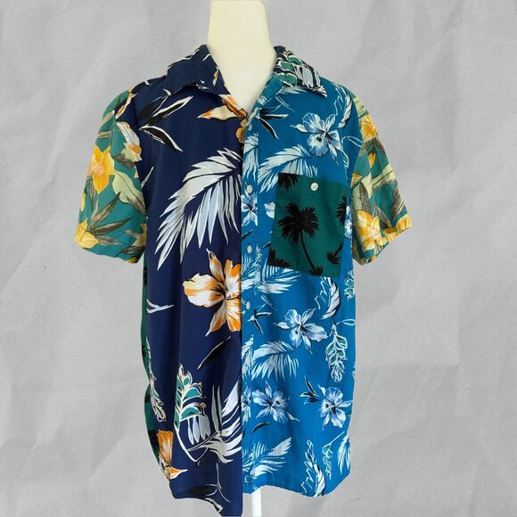 American Eagle Men's Shirt Tropical Floral Button Down Short Sleeve Size LG - Picture 1 of 8